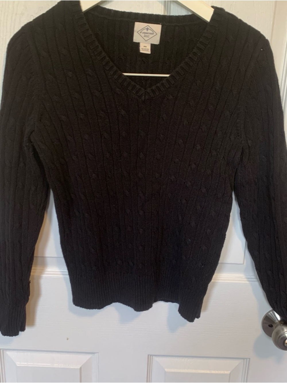 St. John's Bay Black Rib Knit Pullover